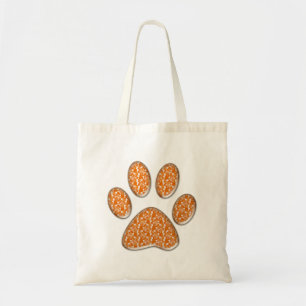 kitty paw print tote bag