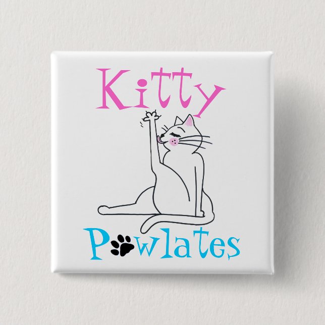 “Kitty PAWlates” 15 Cm Square Badge (Front)