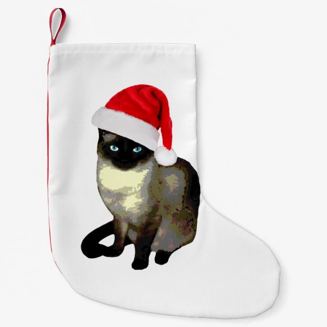 Kitty Paws, Siamese cat Christmas Stocking (Front)