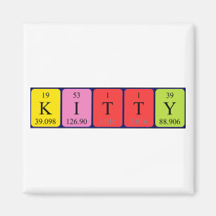 Kitty periodic table name magnet