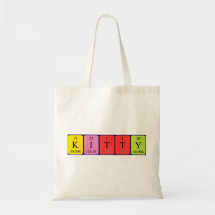 Kitty periodic table name tote bag
