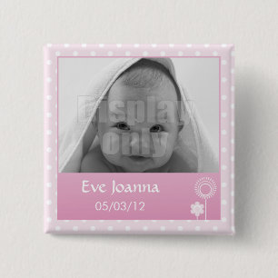 Kitty - pink pin's 15 cm square badge