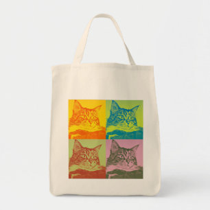 Kitty Pop Art Shopping Tote Bag
