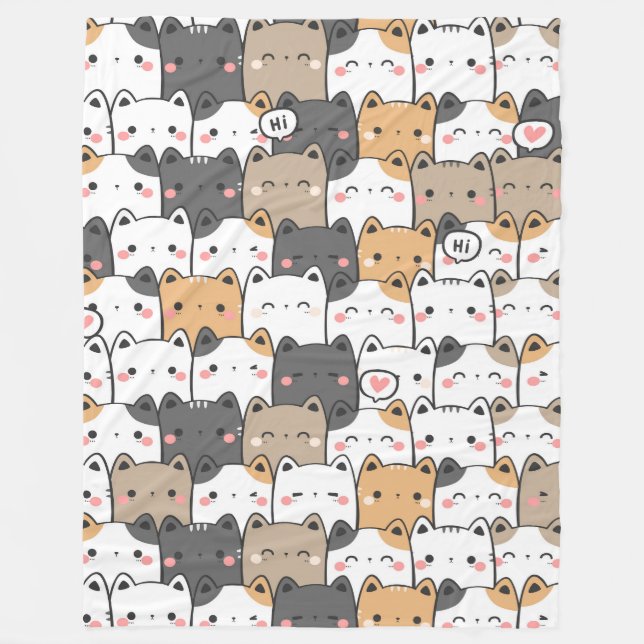 Kitty Power 60x80 Fleece Blanket (Front)