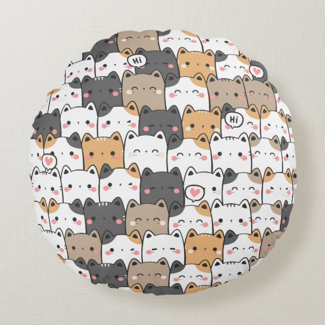 Kitty Power Round Cushion (Front)