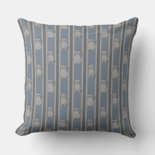 Kitty & Puppy Striped Cushion