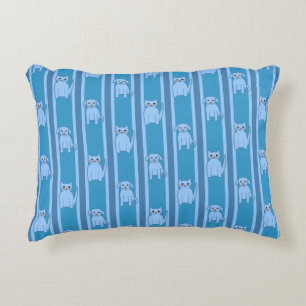 Kitty & Puppy Striped Decorative Cushion
