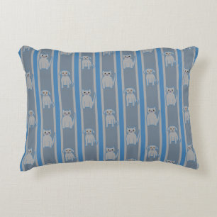 Kitty & Puppy Striped Decorative Cushion