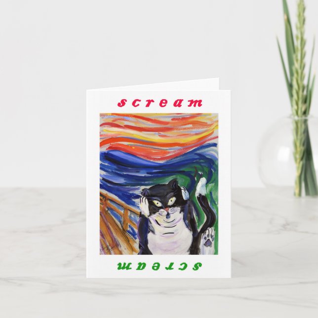 Kitty Scream Note Card with Scream Text (Front)