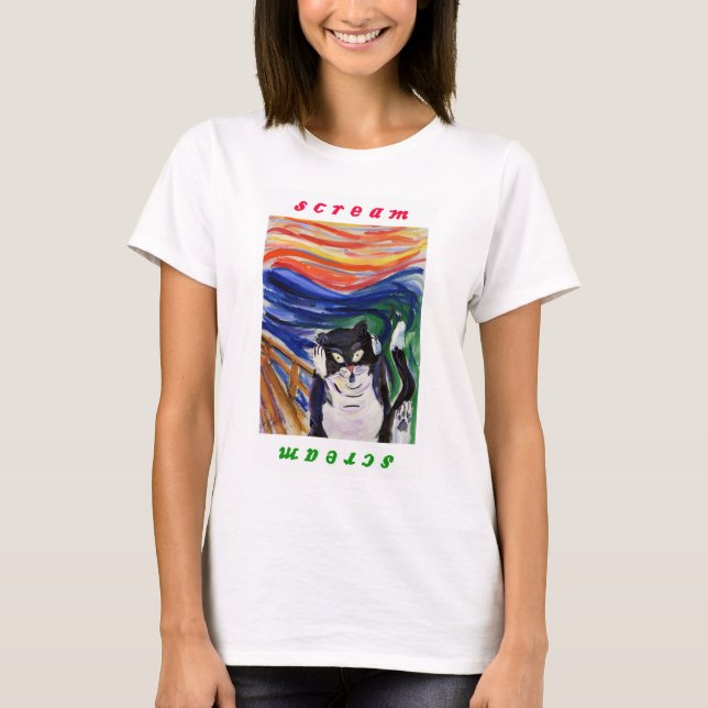 Kitty Scream with Scream Text Shirt (Front)