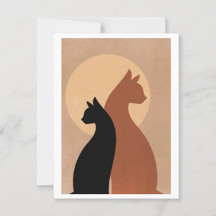 Kitty Silhouettes  Postcard