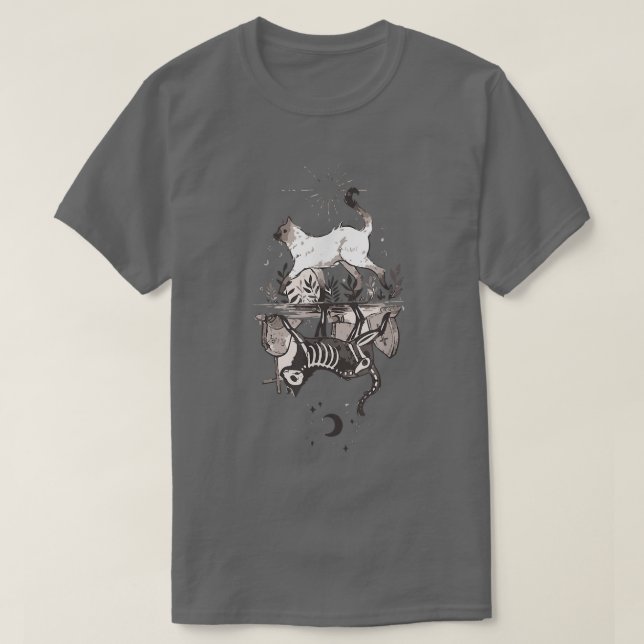 Kitty Skeleton Halloween  T-Shirt (Design Front)