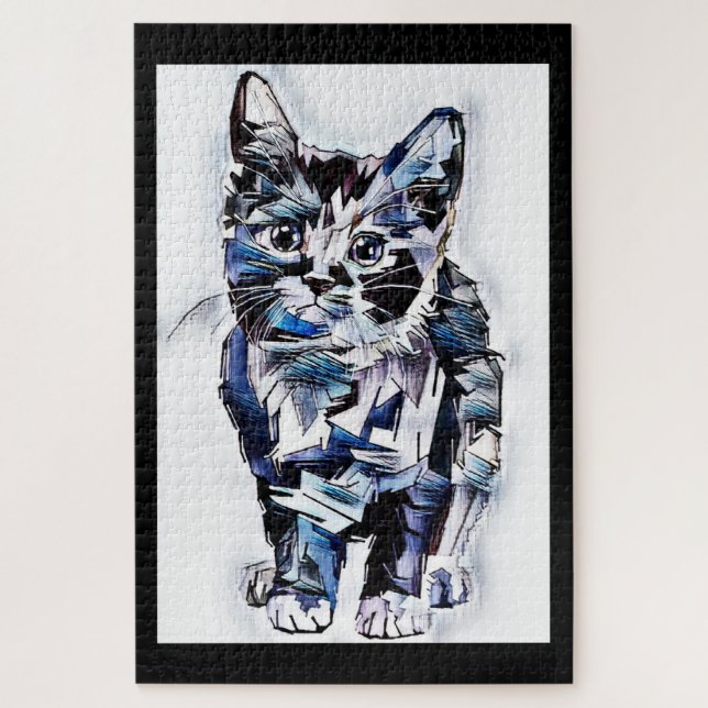 Kitty Sketch Jigsaw Puzzle (Vertical)