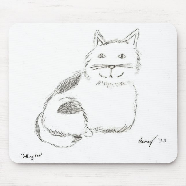 Kitty Sketch Mousepad (Front)