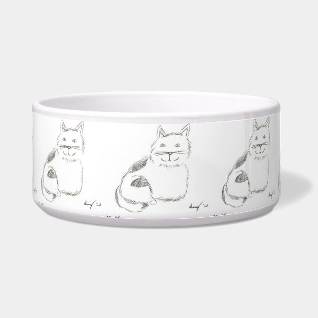 Kitty Sketch Pet Bowl (Front)
