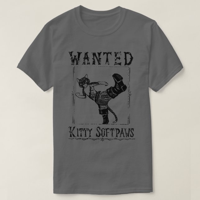 Kitty Softpaws Wanted T-Shirt (Design Front)