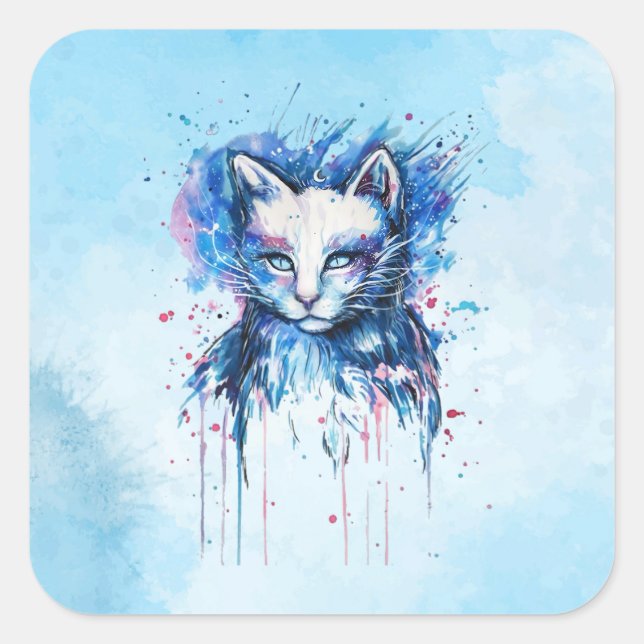 Kitty Square Sticker (Front)