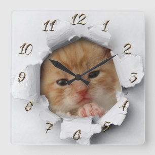 Kitty Square Wall Clock