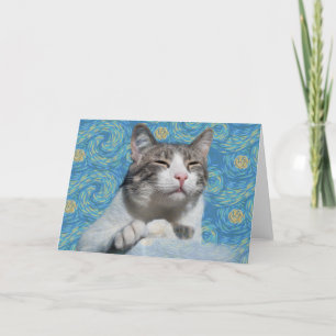 Kitty Starry Night Notecard