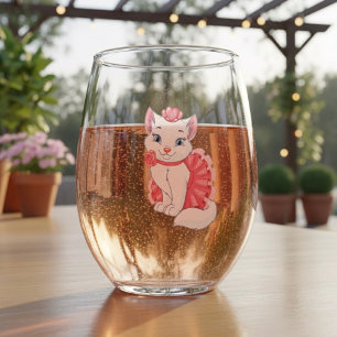 Kitty Stemless Wine Glass