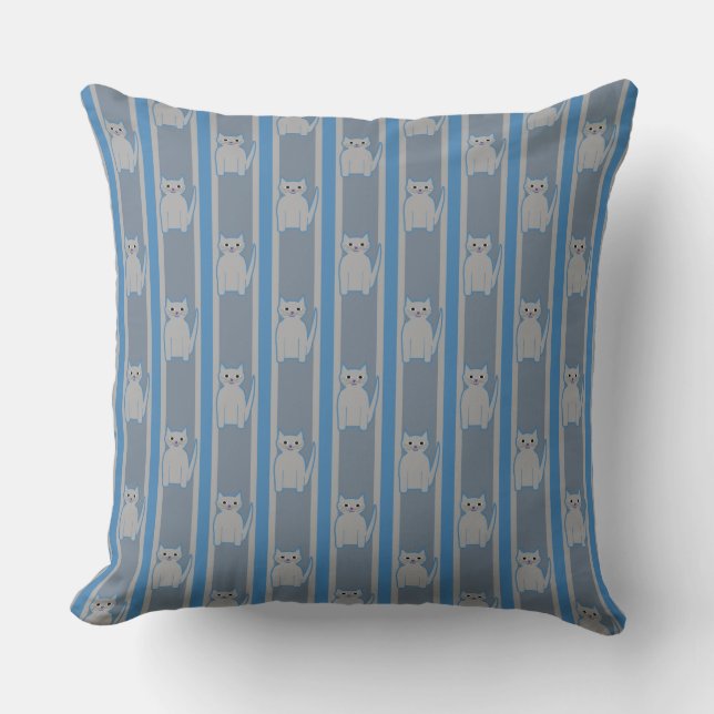 Kitty Striped Cushion (Front)