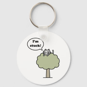 Kitty Stuck In Tree Key Ring