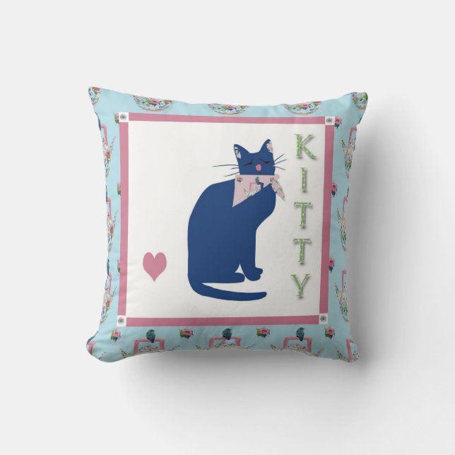 Kitty Tea Cushion (Front)