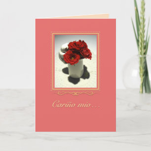 Kitty & Tea Roses Día de los Enamorados Card