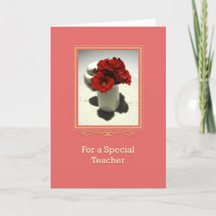 Kitty & Tea Roses Special Teacher Card