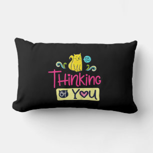 Kitty Thinking Of You Cute Cat Lover Gift Lumbar Cushion