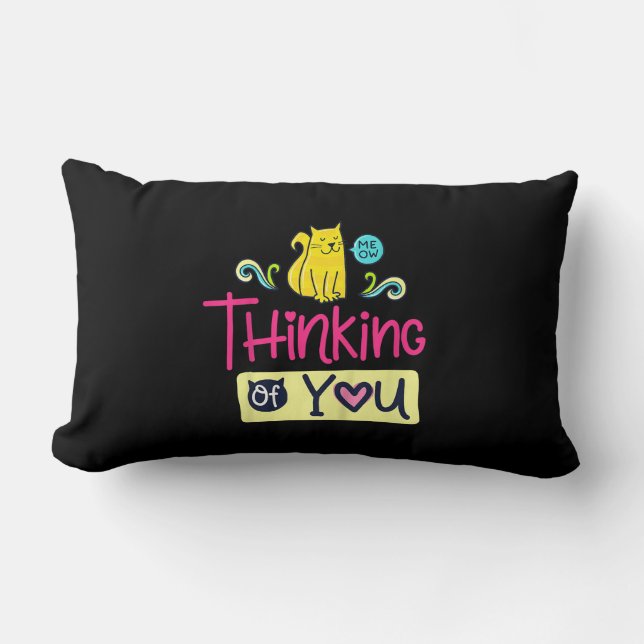 Kitty Thinking Of You | Cute Cat Lover Gift Lumbar Cushion (Front)