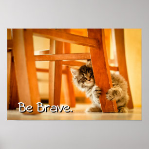 Kitty Under Chair Poster