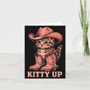 Kitty Up Vintage Western Country Music Funny Card