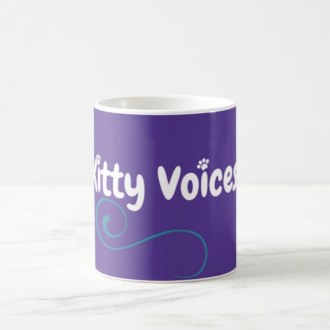 Kitty Voices logo purple mug (Center)