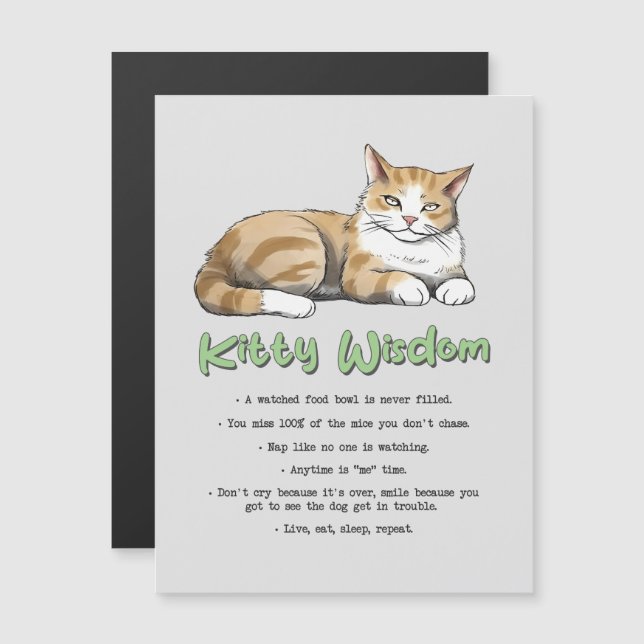 Kitty Wisdom – Funny Cat Rules with a Brown Cat (Front/Back)
