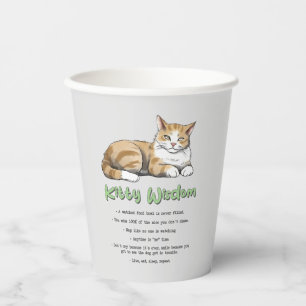 Kitty Wisdom – Funny Cat Rules with a Brown Cat Paper Cups