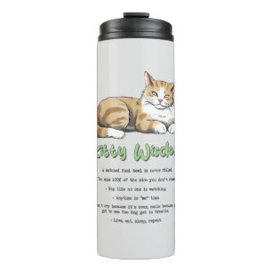 Kitty Wisdom – Funny Cat Rules with a Brown Cat Thermal Tumbler