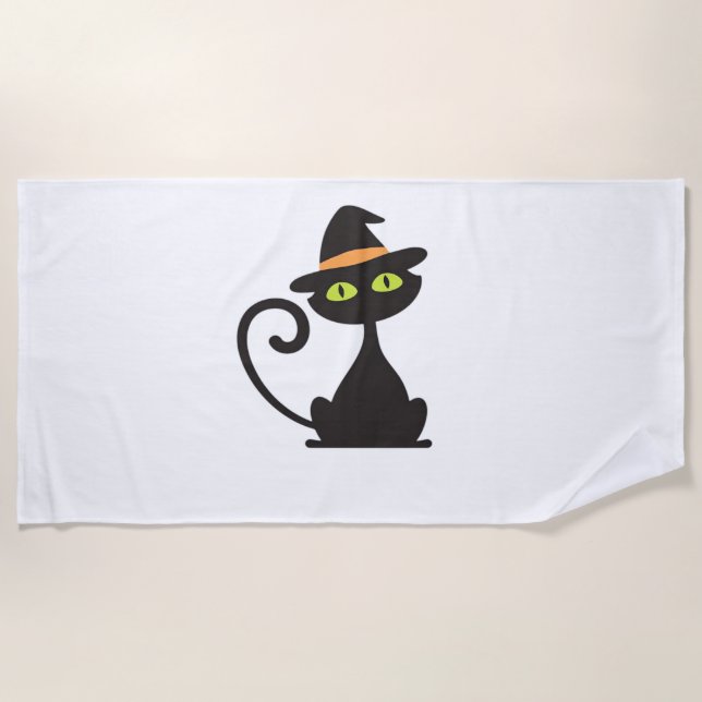 kitty witch Classic T-Shirt Beach Towel (Front)