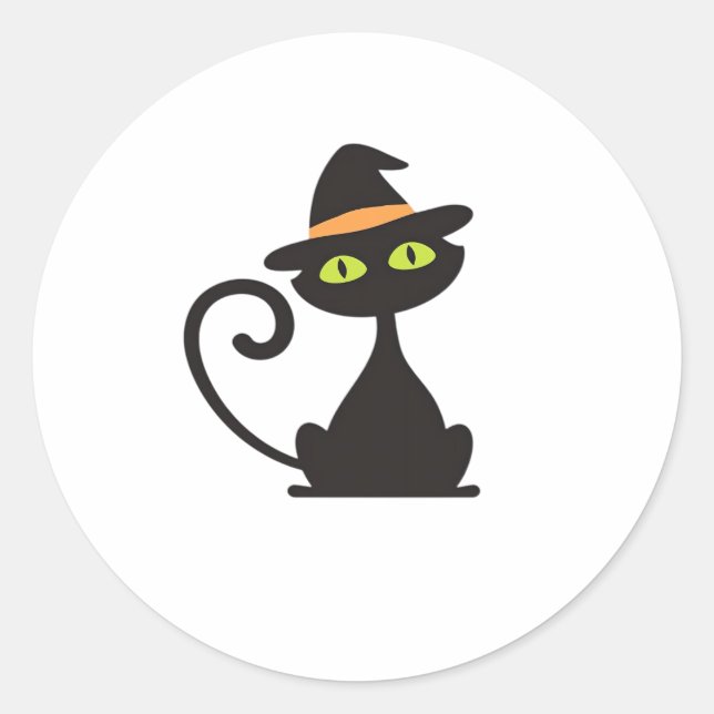 kitty witch Classic T-Shirt Classic Round Sticker (Front)