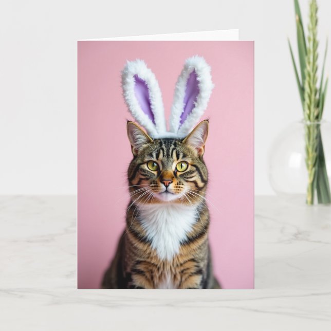 Kitty With Ear Fluffs Portrait Card (Front)