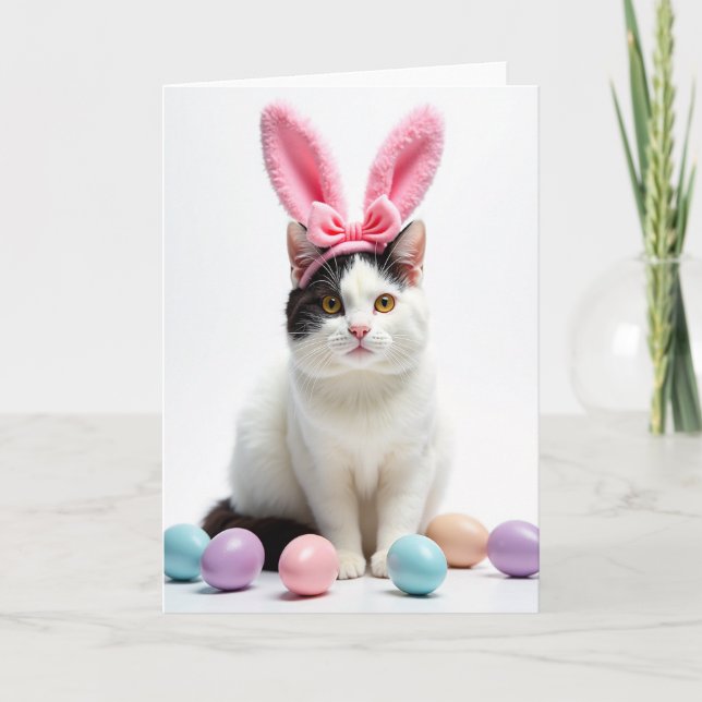 Kitty With Ears Headband Card (Front)