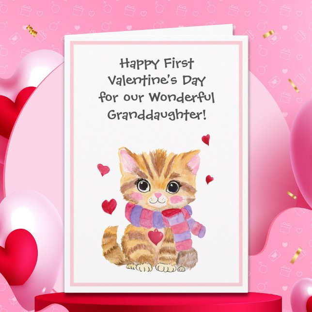 Kitty With Hearts Valentines Day Riddle Card (Creator Uploaded)