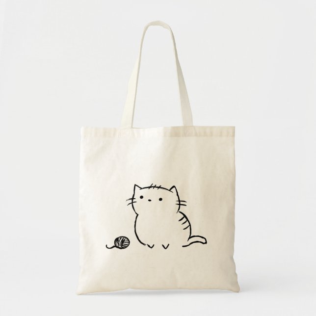 Kitty & Yarn Tote Bag (Front)