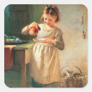 Kitty's Breakfast Square Sticker