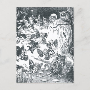 Kitty's Dream of Fairyland, Louis Wain Postcard