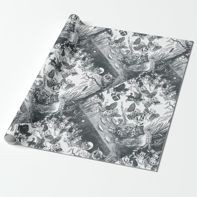 Kitty's Dream of Fairyland, Louis Wain Wrapping Paper (Unrolled)