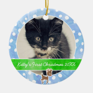 Kitty's First Christmas Rudolph Ceramic Tree Decoration