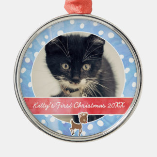 Kitty's First Christmas Rudolph Metal Tree Decoration