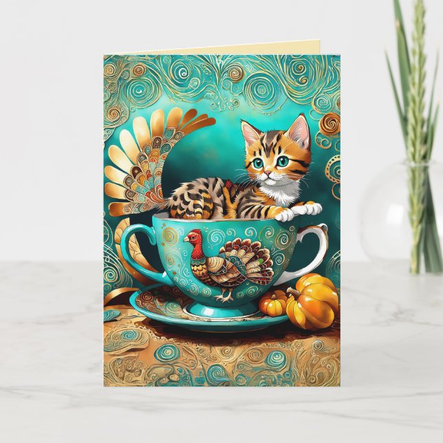 Kitty's Thanksgiving Tea Card (Front)