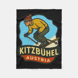 Kitzbühel Austria Skiing Fleece Blanket